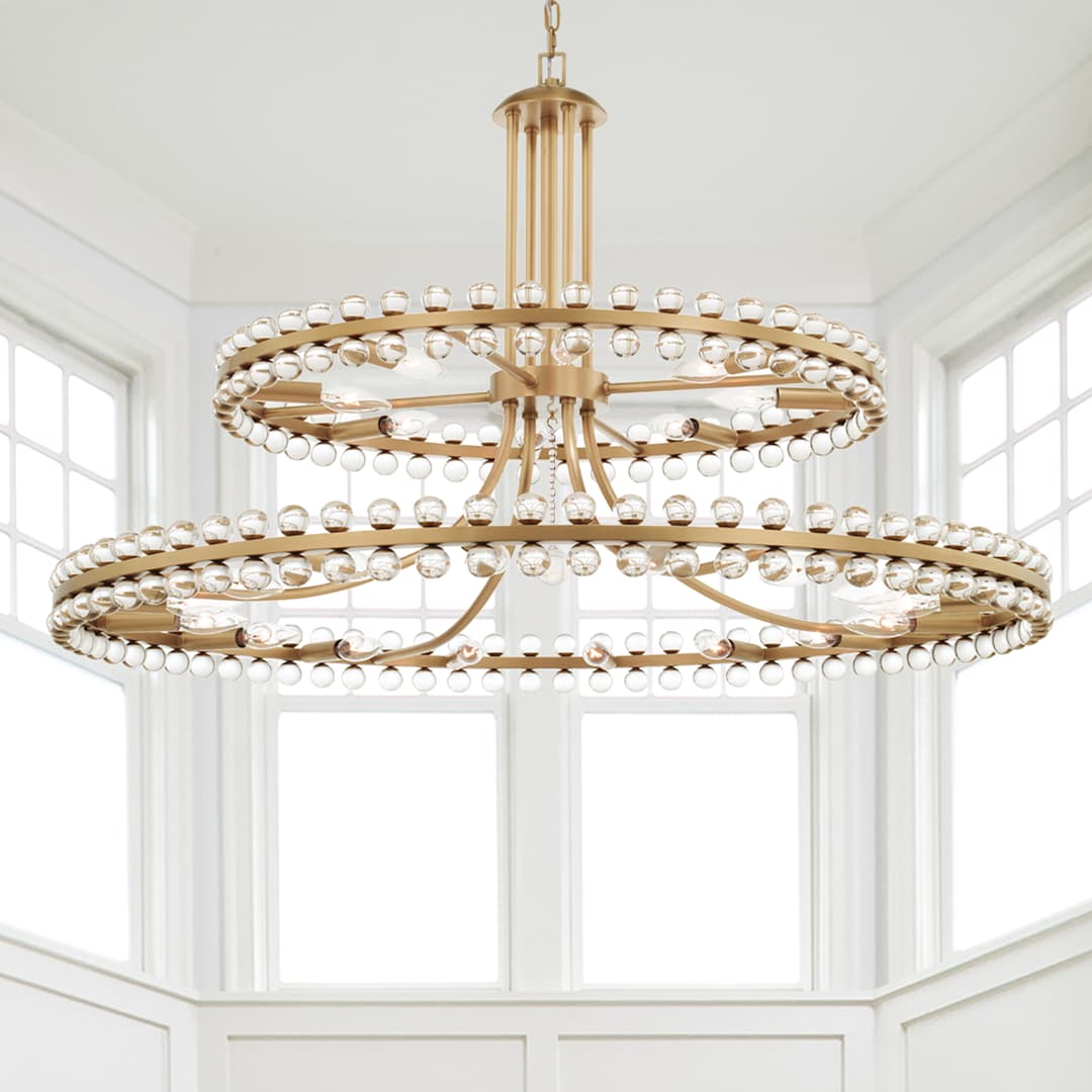 Clover 24 Light 39" Wide Ring Chandelier with Glass Ball Accents