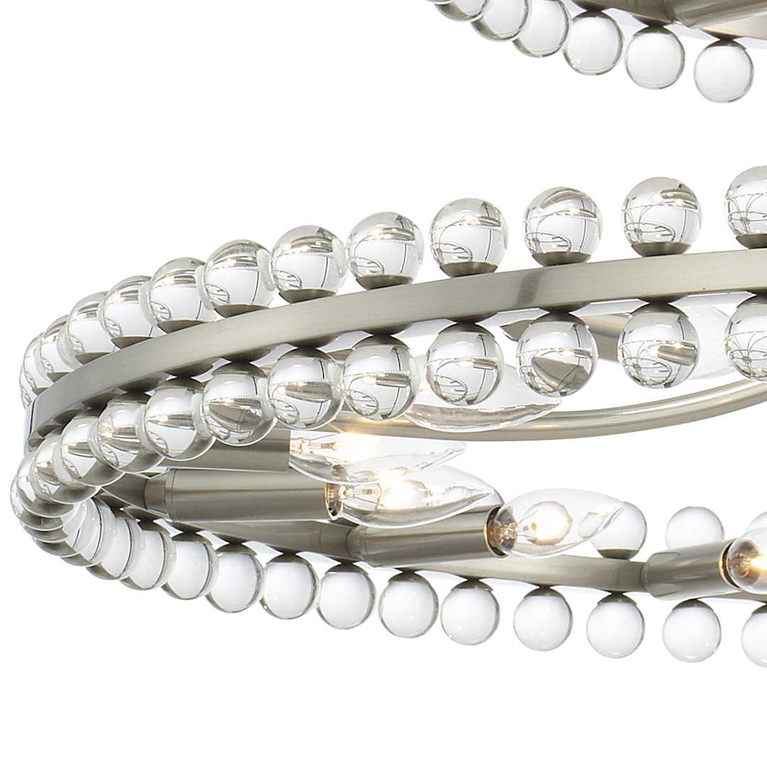 Clover 24 Light 39" Wide Ring Chandelier with Glass Ball Accents