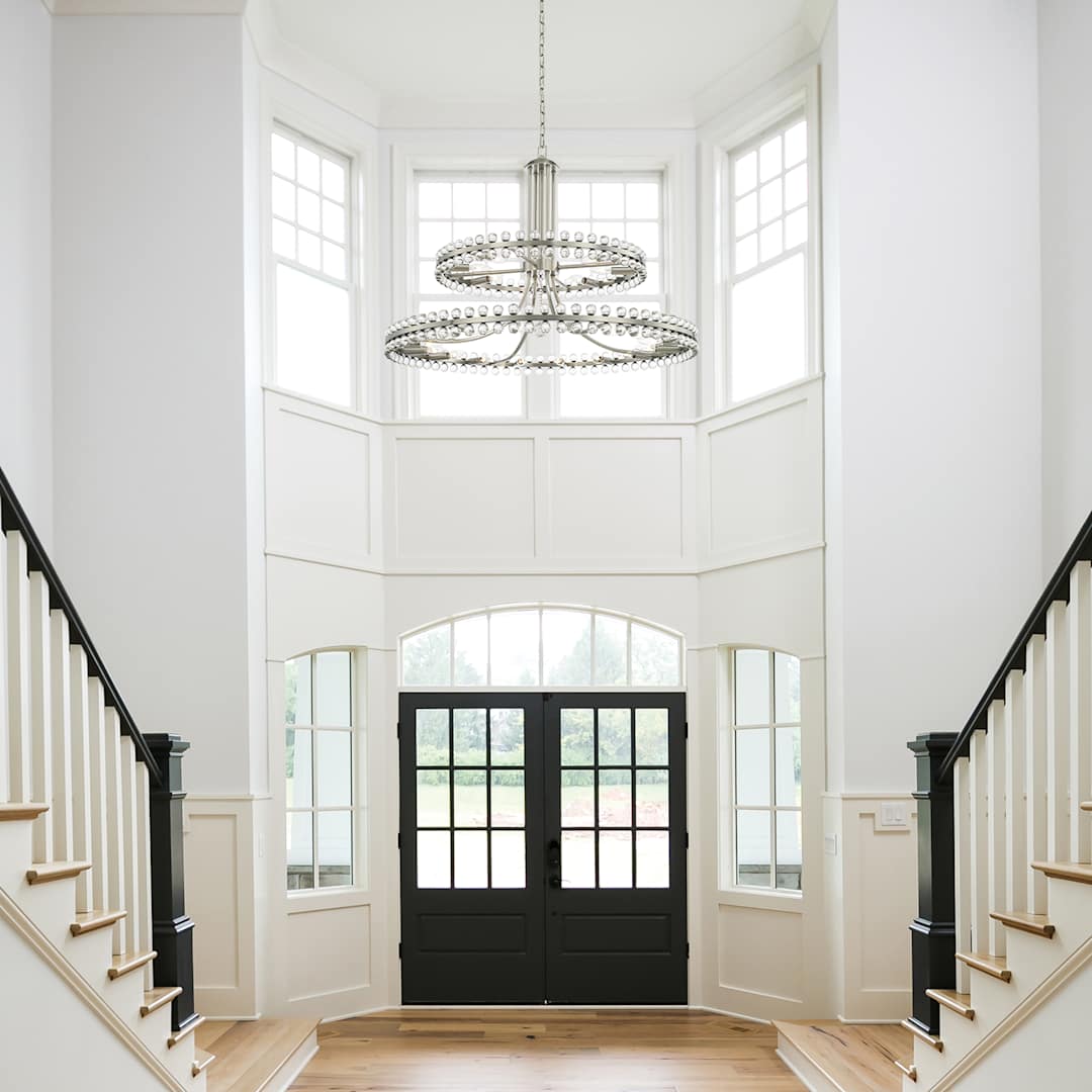 Clover 24 Light 39" Wide Ring Chandelier with Glass Ball Accents