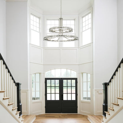 Clover 24 Light 39" Wide Ring Chandelier with Glass Ball Accents