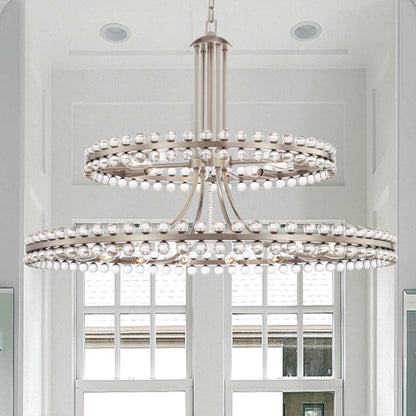 Clover 24 Light 39" Wide Ring Chandelier with Glass Ball Accents