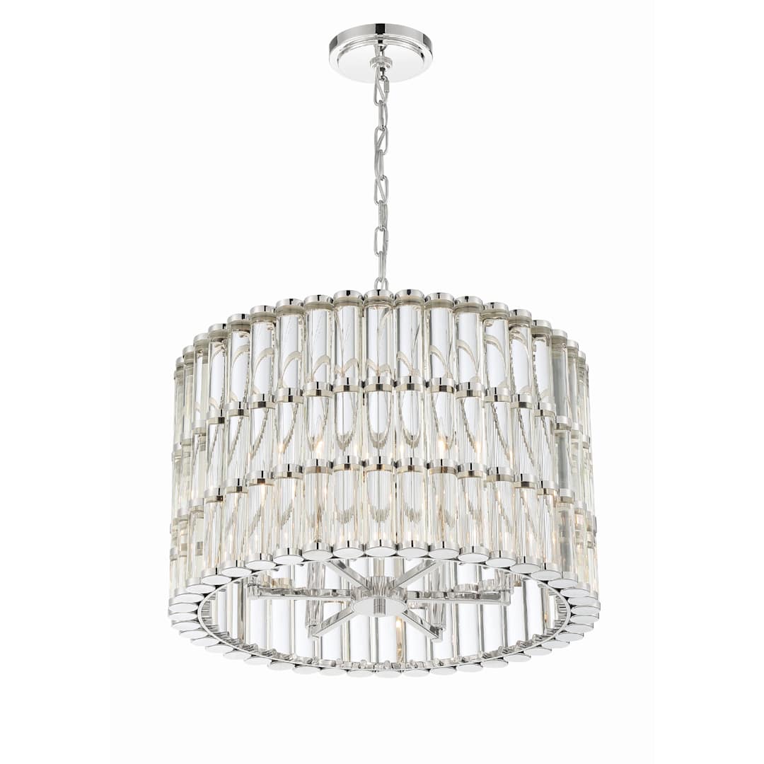 Elliot 6 Light 23" Wide Drum Chandelier with Clear Glass Shade