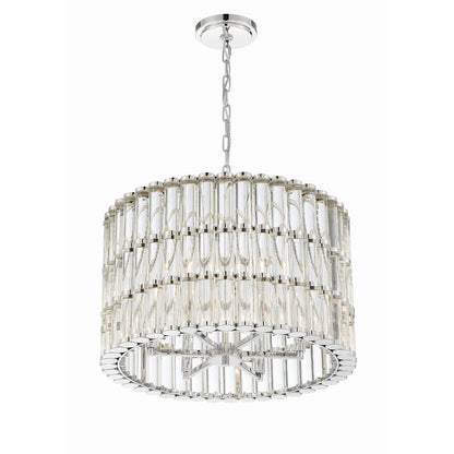 Elliot 6 Light 23" Wide Drum Chandelier with Clear Glass Shade