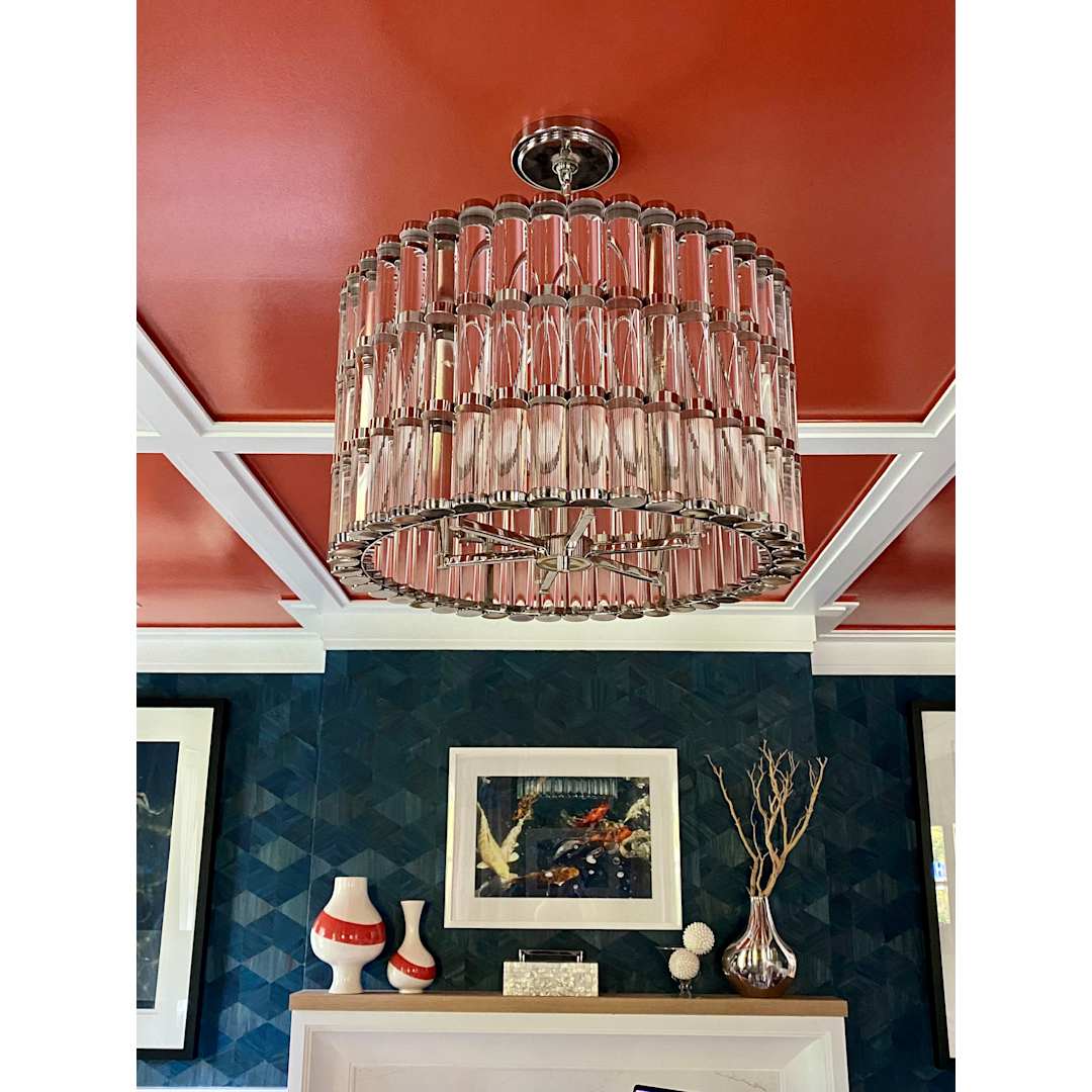 Elliot 6 Light 23" Wide Drum Chandelier with Clear Glass Shade