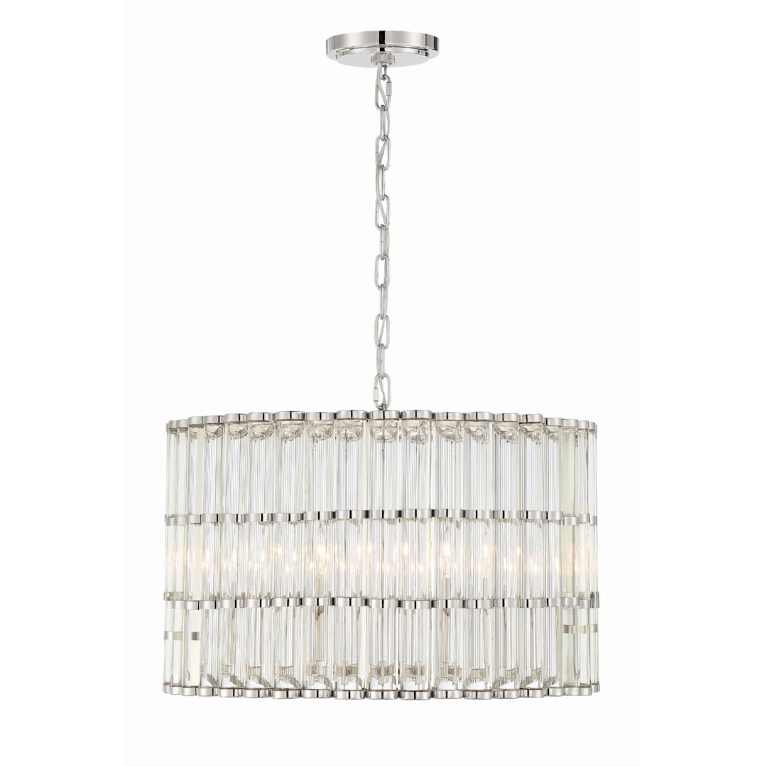 Elliot 6 Light 23" Wide Drum Chandelier with Clear Glass Shade