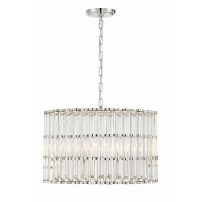 Elliot 6 Light 23" Wide Drum Chandelier with Clear Glass Shade