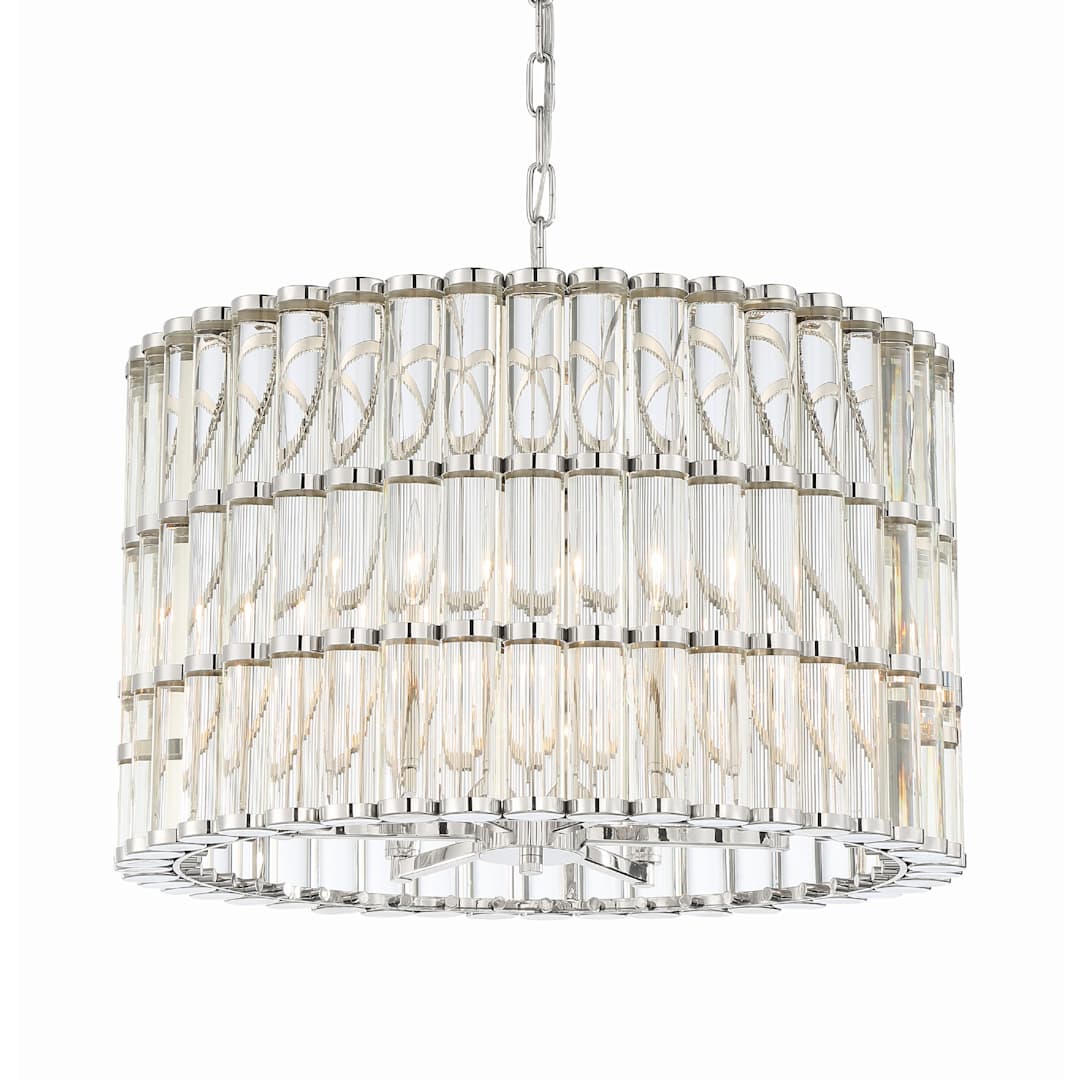 Elliot 6 Light 23" Wide Drum Chandelier with Clear Glass Shade