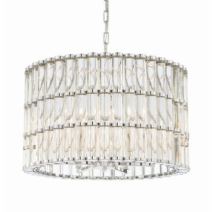 Elliot 6 Light 23" Wide Drum Chandelier with Clear Glass Shade