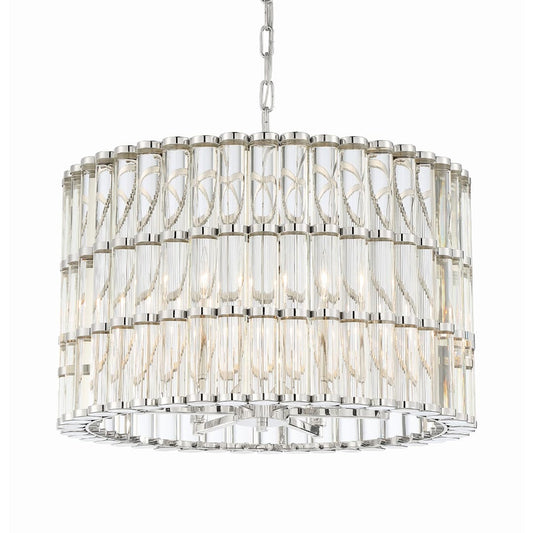 Elliot 6 Light 23" Wide Drum Chandelier with Clear Glass Shade