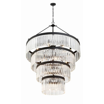 Emory 22 Light 40" Wide Crystal Waterfall Chandelier