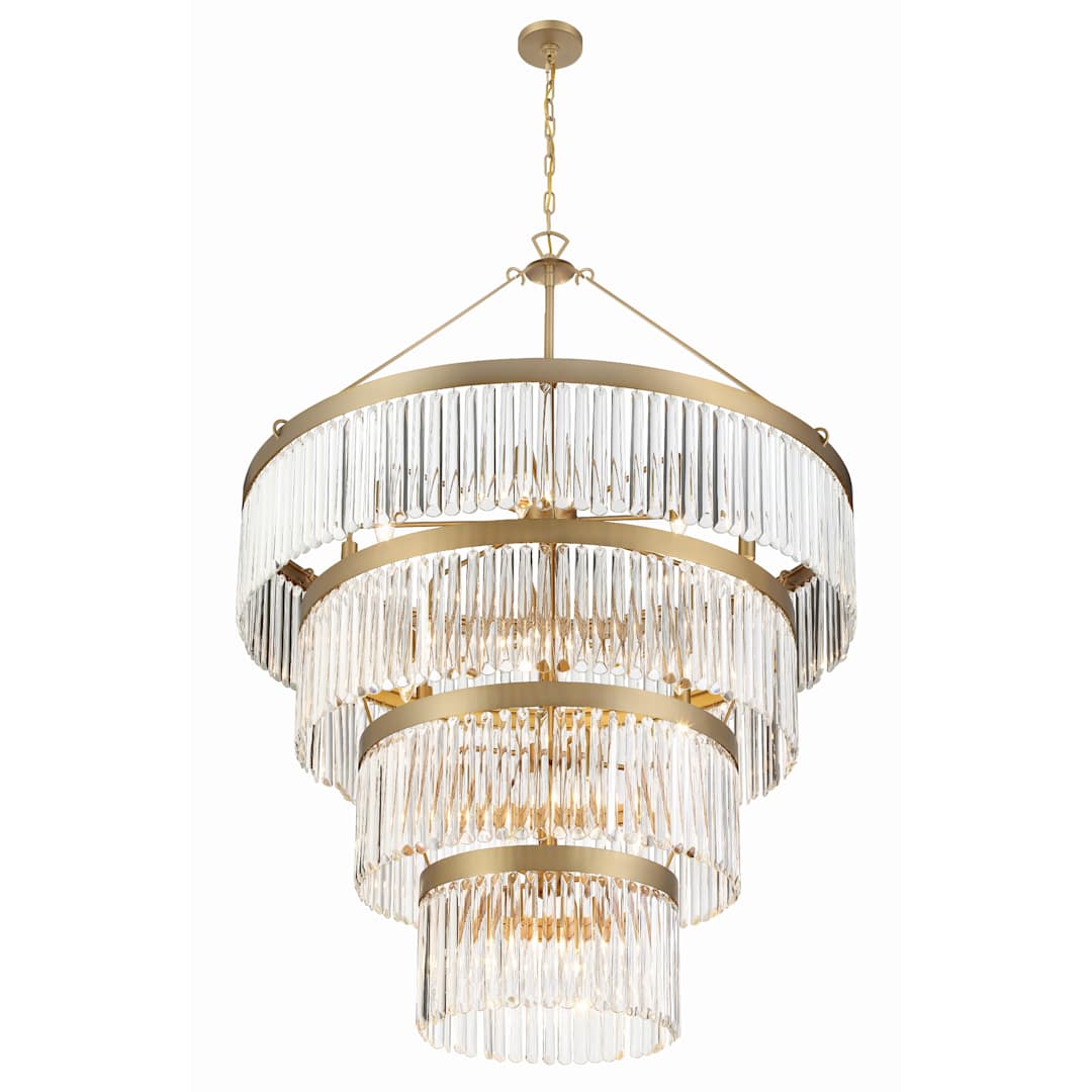 Emory 22 Light 40" Wide Crystal Waterfall Chandelier