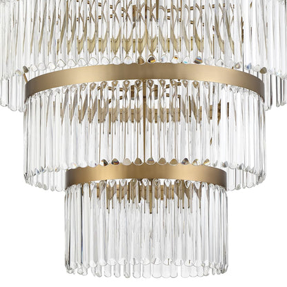 Emory 22 Light 40" Wide Crystal Waterfall Chandelier