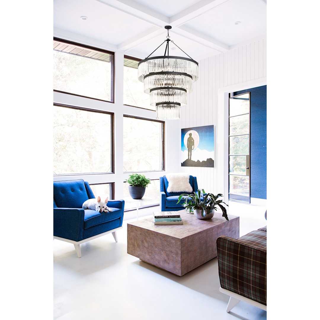 Emory 22 Light 40" Wide Crystal Waterfall Chandelier