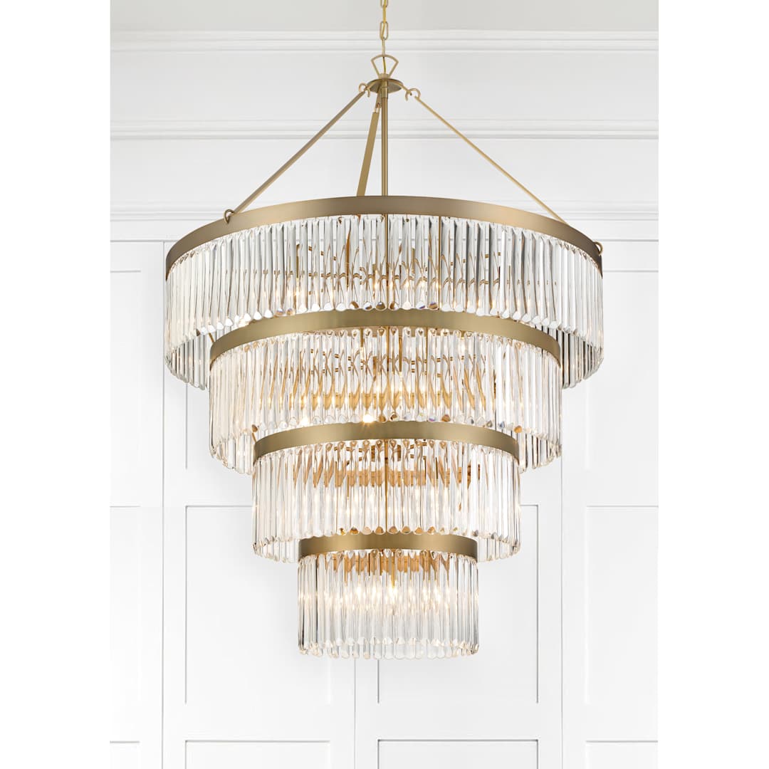 Emory 22 Light 40" Wide Crystal Waterfall Chandelier