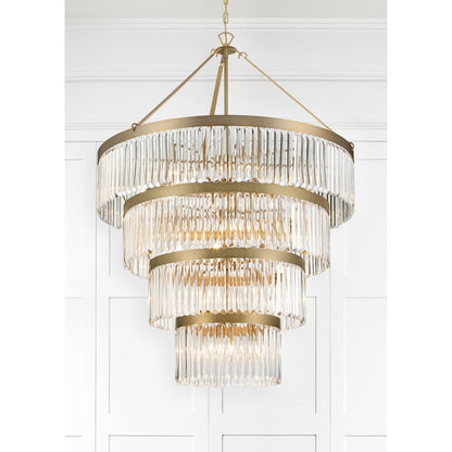 Emory 22 Light 40" Wide Crystal Waterfall Chandelier