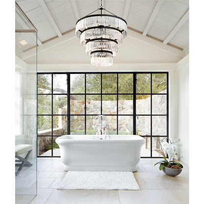 Emory 22 Light 40" Wide Crystal Waterfall Chandelier