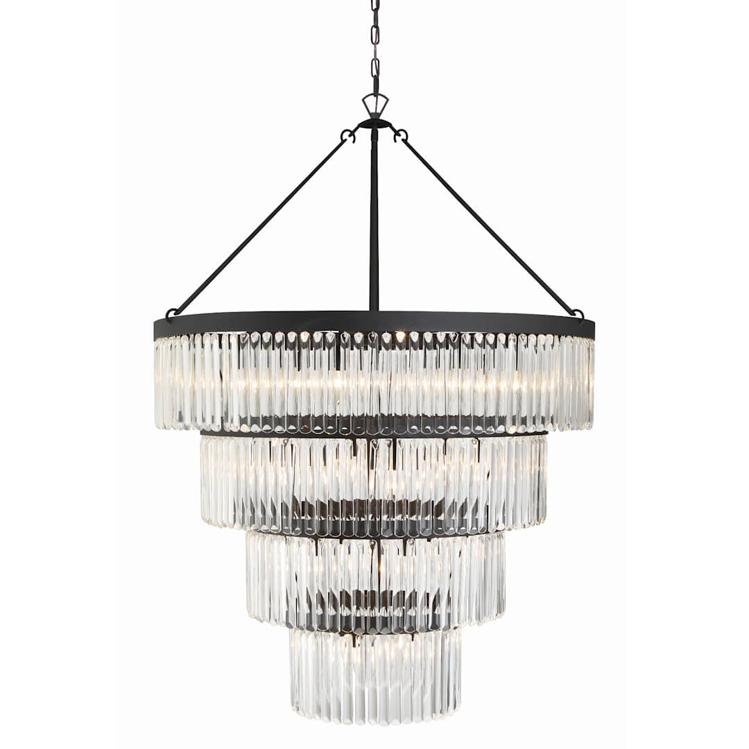 Emory 22 Light 40" Wide Crystal Waterfall Chandelier