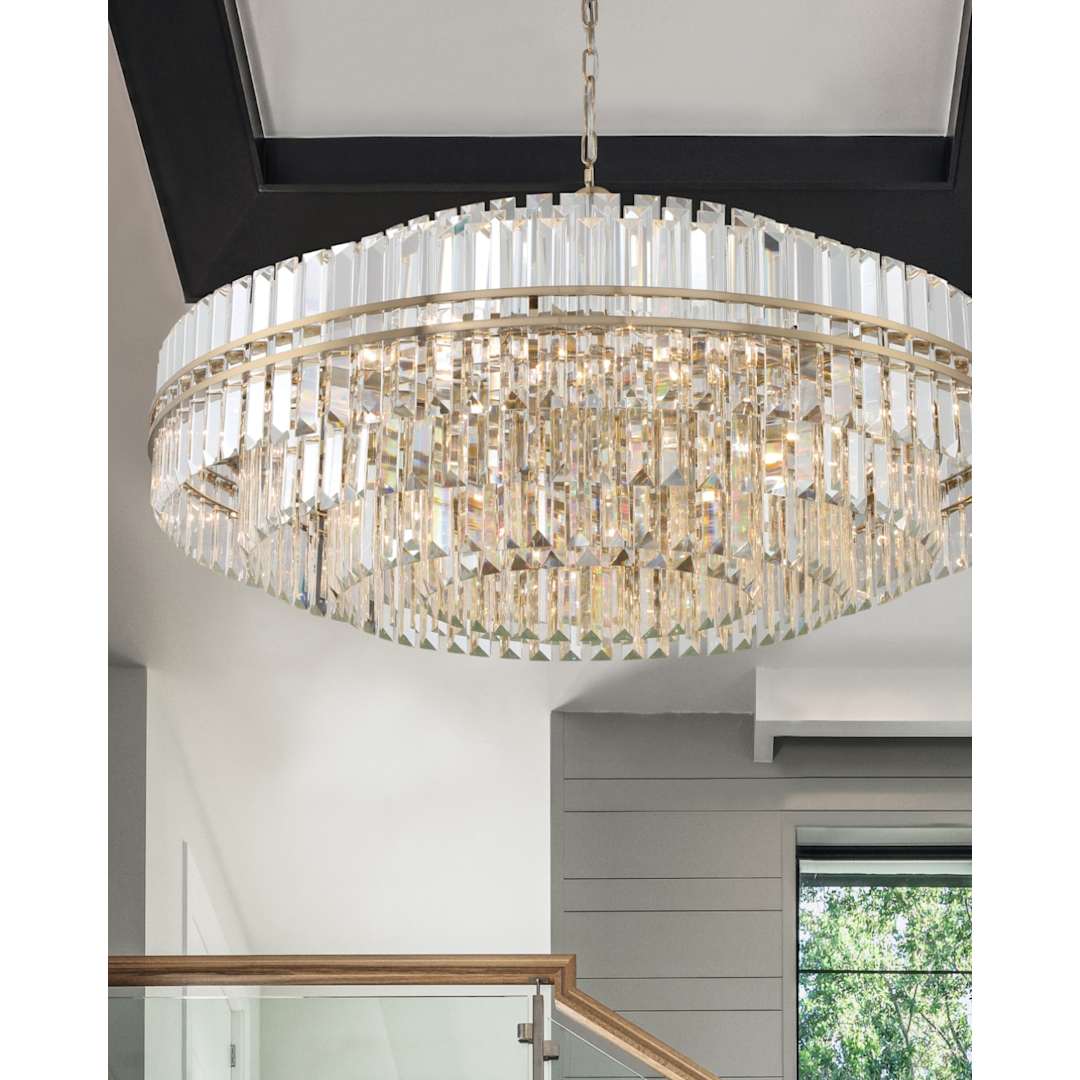 Hayes 32 Light 41" Wide Crystal Waterfall Chandelier