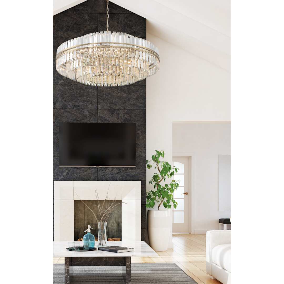 Hayes 32 Light 41" Wide Crystal Waterfall Chandelier