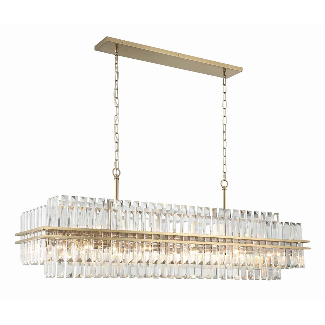 Hayes 16 Light 50" Wide Crystal Linear Chandelier