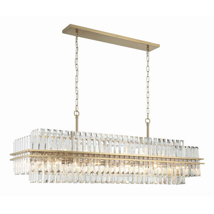 Hayes 16 Light 50" Wide Crystal Linear Chandelier