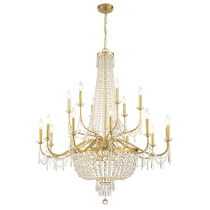 Haywood 40" Wide 22 Light Crystal Candle Style Chandelier