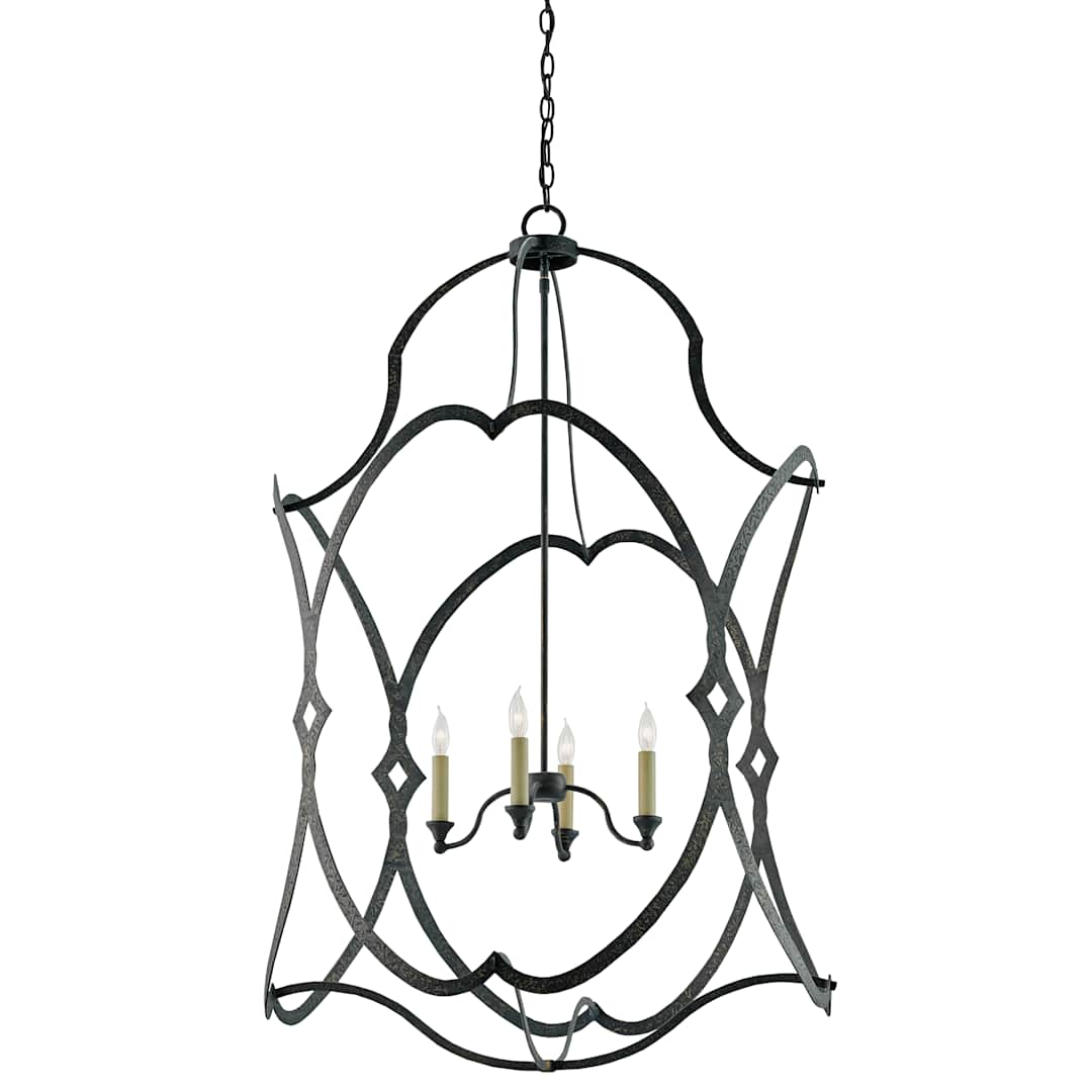 Charisma 4 Light Wrought Iron Cage Chandelier