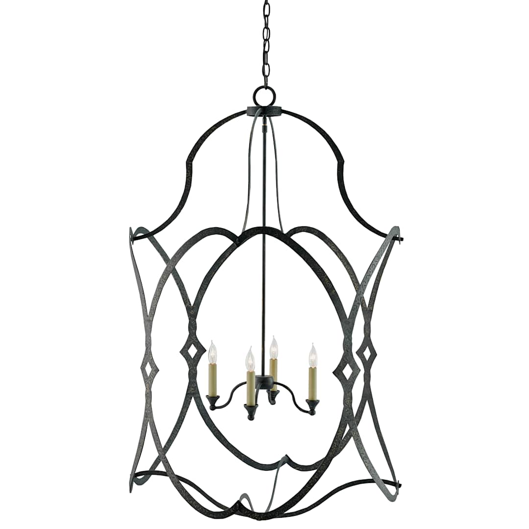 Charisma 4 Light Wrought Iron Cage Chandelier