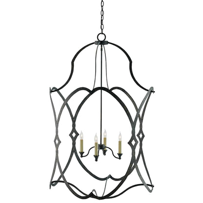 Charisma 4 Light Wrought Iron Cage Chandelier