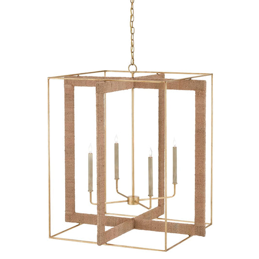 Purebred 4 Light 32-1/4" Wide Cage Chandelier with Decorative Rope Design