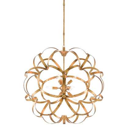 Sappho 9 Light 34" Wide Wrought Iron Globe Chandelier