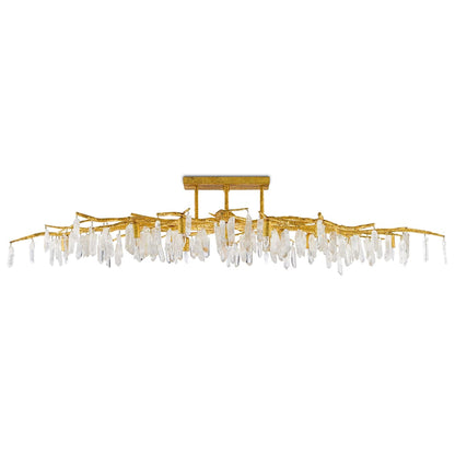 Forest 14 Light 60" Wide Semi-Flush Linear Ceiling Fixture