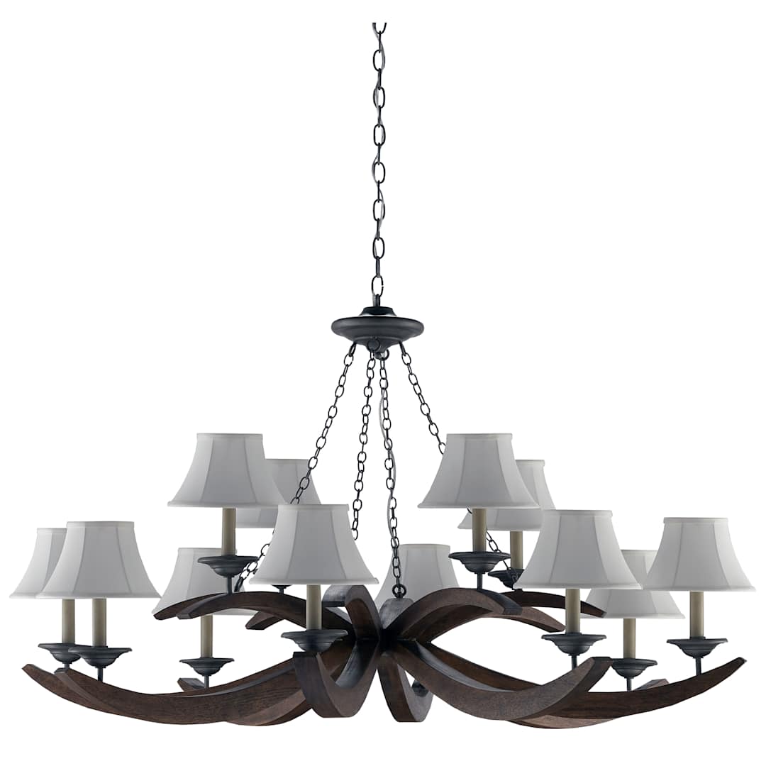 Whitlow 12 Light 51" Wide Wrought Iron Chandelier