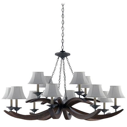 Whitlow 12 Light 51" Wide Wrought Iron Chandelier