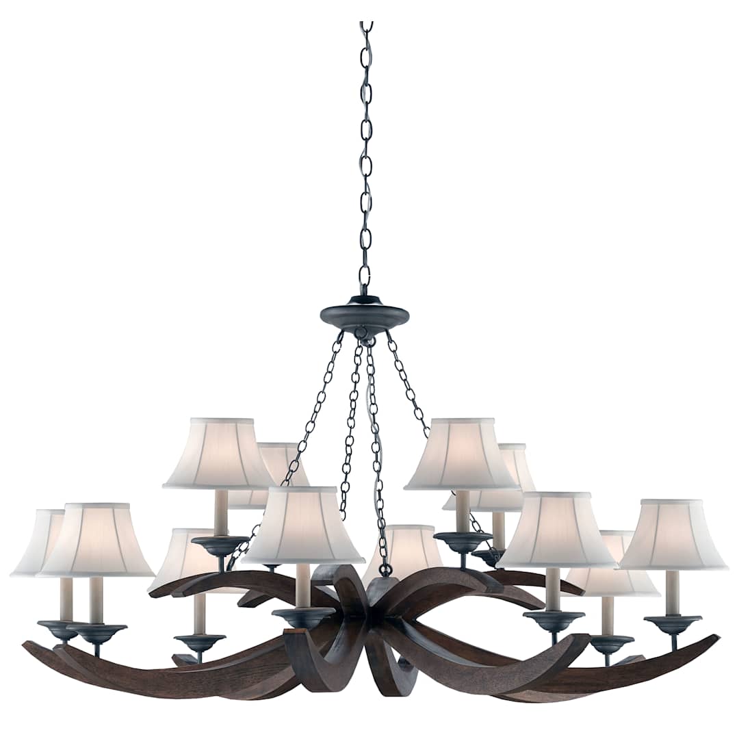 Whitlow 12 Light 51" Wide Wrought Iron Chandelier