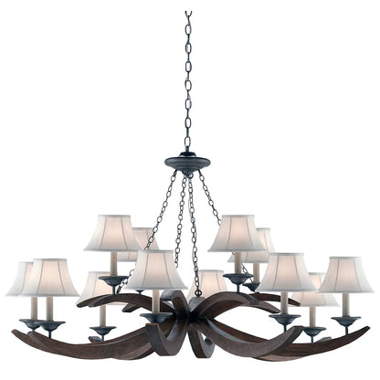 Whitlow 12 Light 51" Wide Wrought Iron Chandelier
