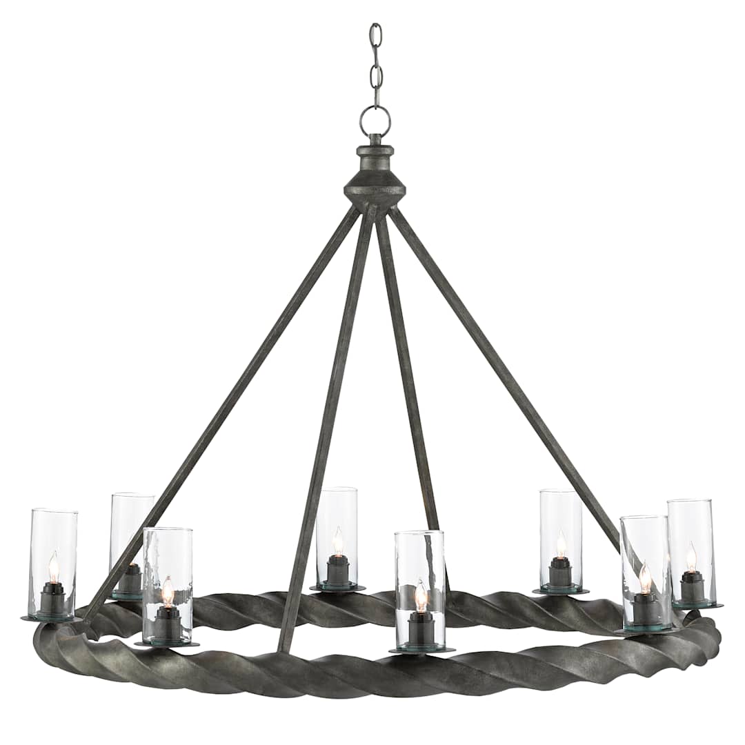 Orson 8 Light 45" Wide Wrought Iron Chandelier