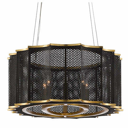 Nightwood 8 Light 38" Wide Wrought Iron Drum Chandelier