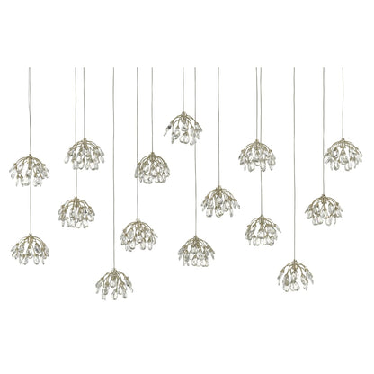 Crystal Bud 15 Light 50" Wide Crystal Linear Pendant