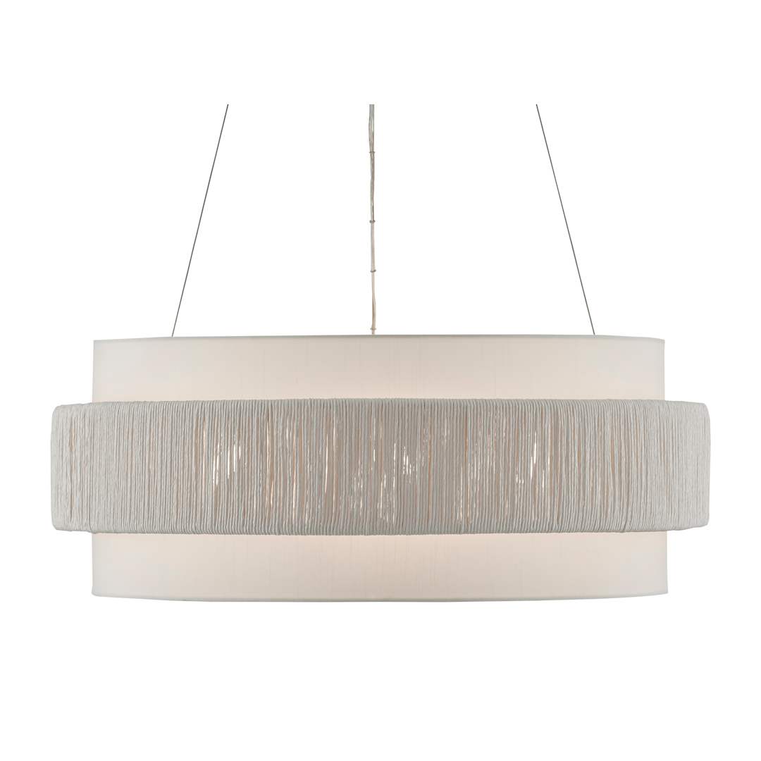 Rousham 6 Light 30" Wide Wrought Iron Drum Chandelier with Paper Shade