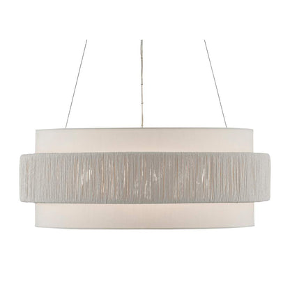 Rousham 6 Light 30" Wide Wrought Iron Drum Chandelier with Paper Shade