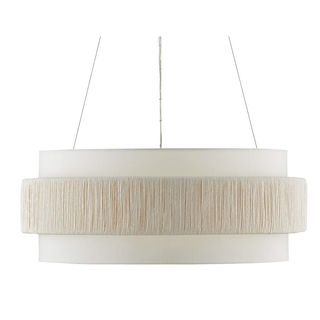 Rousham 6 Light 30" Wide Wrought Iron Drum Chandelier with Paper Shade