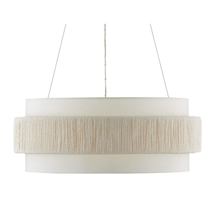 Rousham 6 Light 30" Wide Wrought Iron Drum Chandelier with Paper Shade