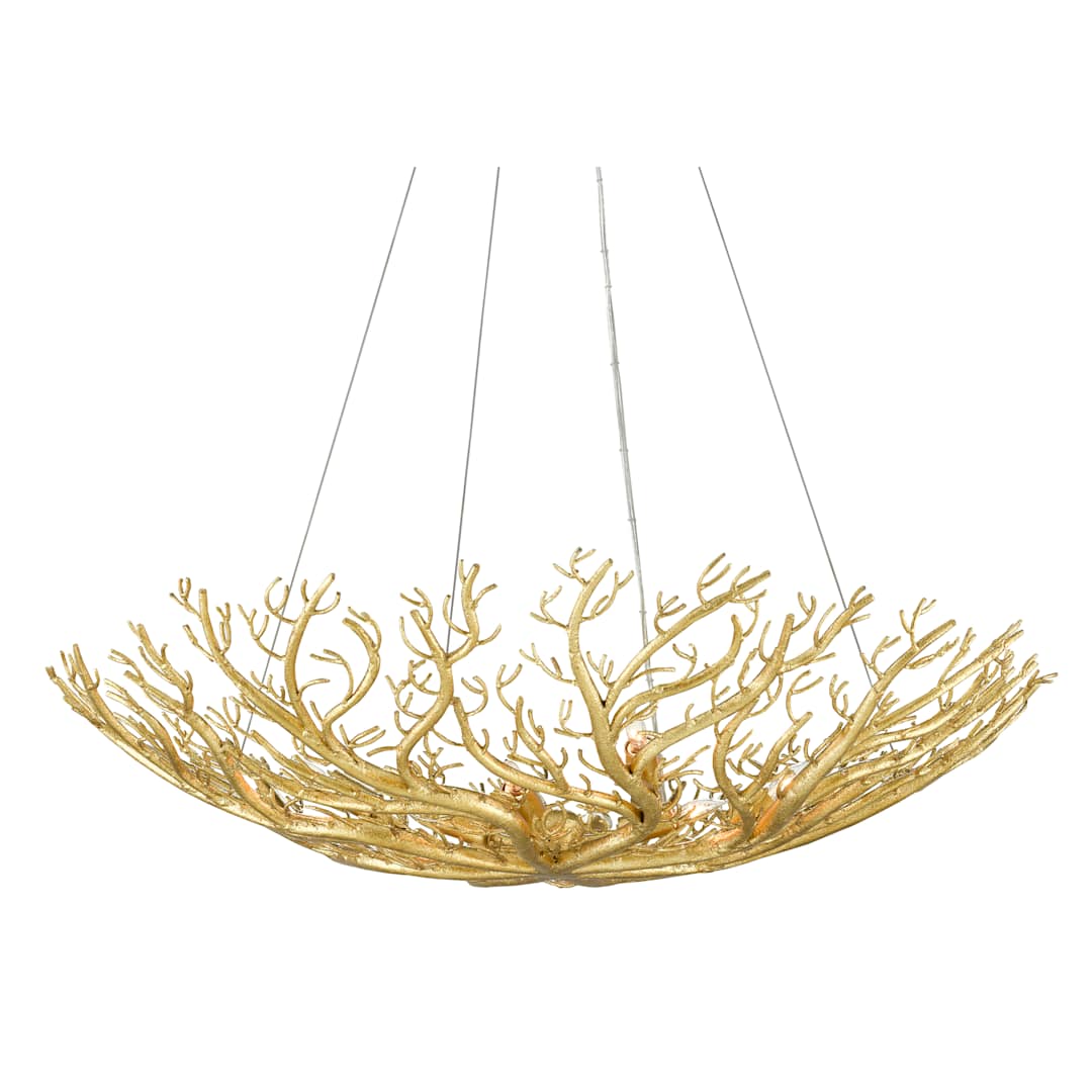 Sea 8 Light 37" Wide Wrought Iron Chandelier with Metal Shade