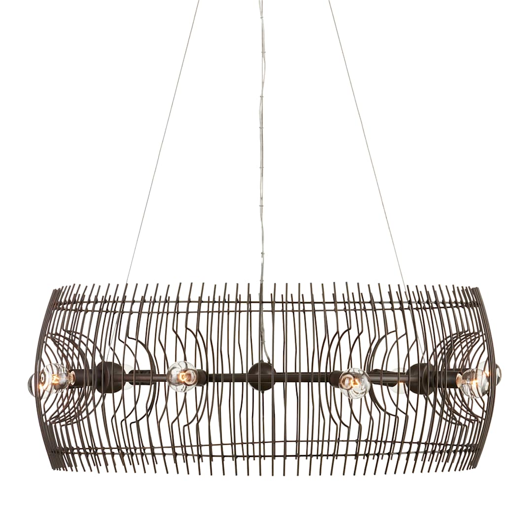 Endicott 9 Light 31" Wide Wrought Iron Drum Chandelier