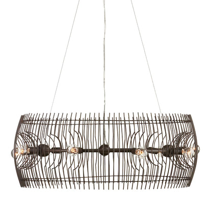 Endicott 9 Light 31" Wide Wrought Iron Drum Chandelier