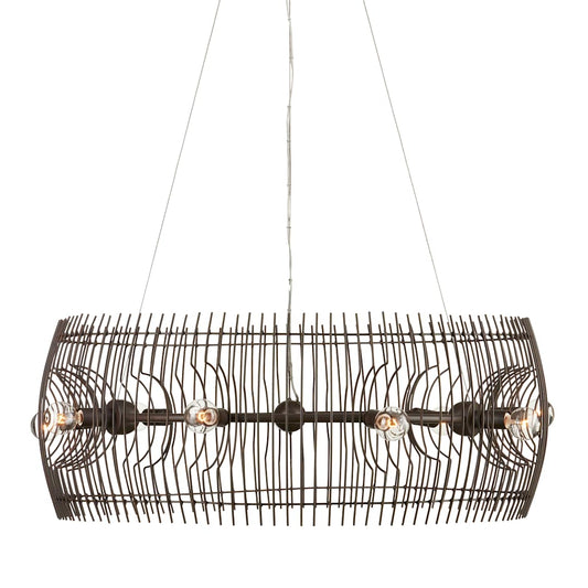 Endicott 9 Light 31" Wide Wrought Iron Drum Chandelier