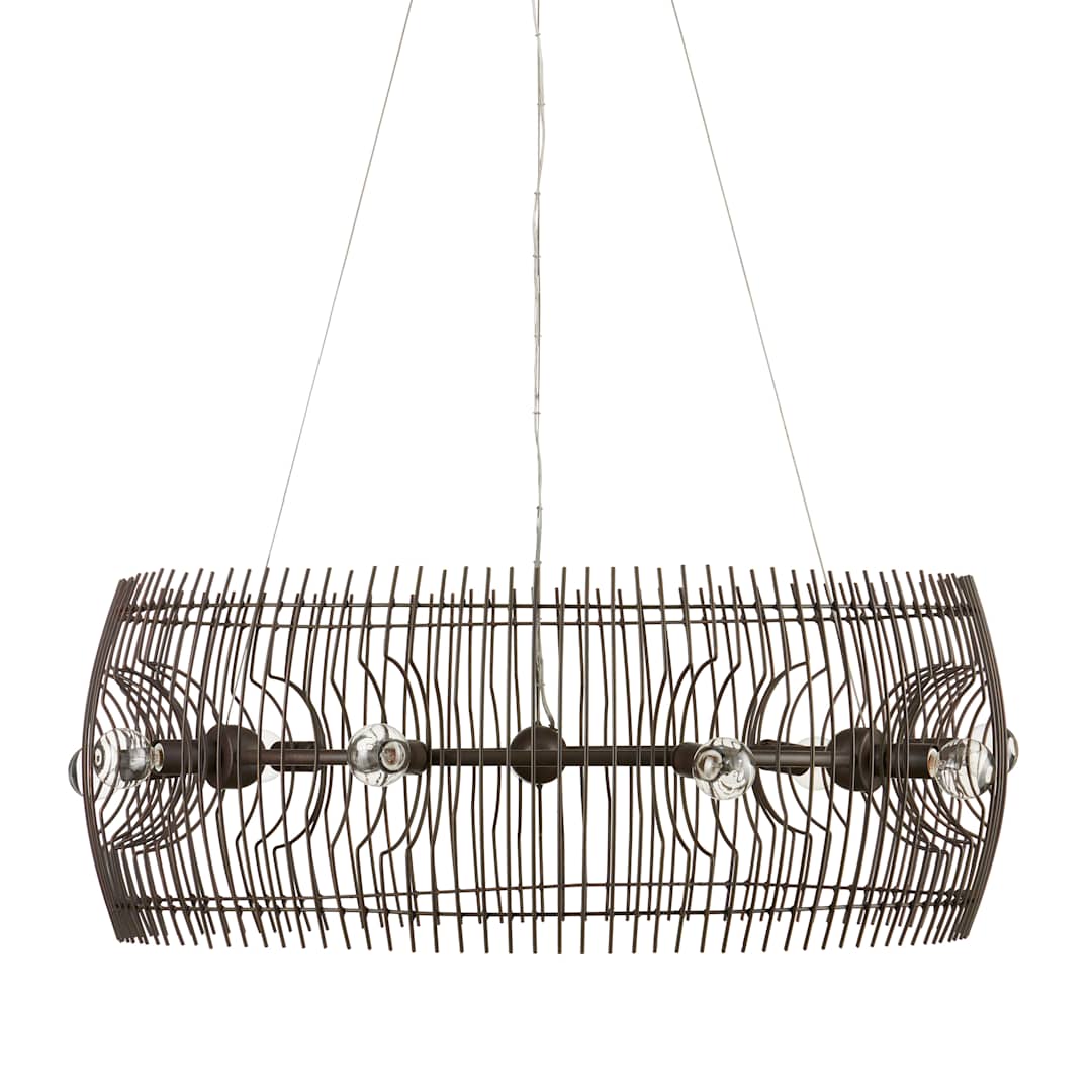 Endicott 9 Light 31" Wide Wrought Iron Drum Chandelier