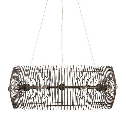 Endicott 9 Light 31" Wide Wrought Iron Drum Chandelier