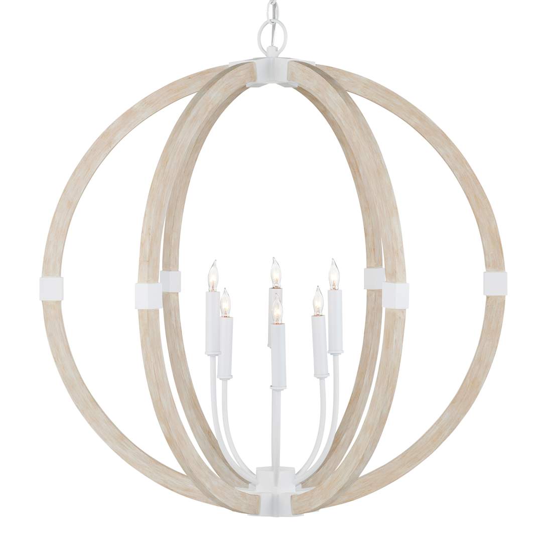 Bastian 6 Light 31" Wide Wrought Iron Candle Style Chandelier